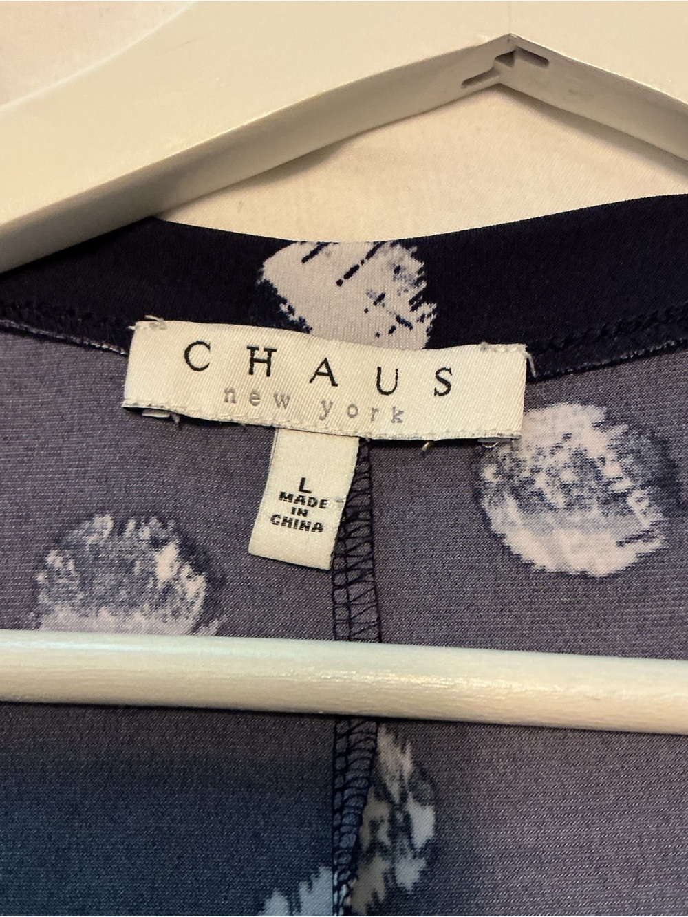 Chaus Navy Tank Top with White Polka Dot Print - Picture 5 of 9